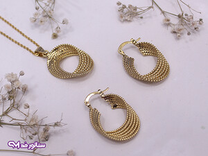 نیم ست طلایی طرح خاص N8169