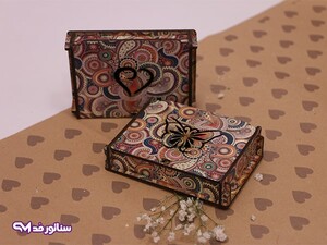 جعبه نیم ست چوبی طرح دار B8020