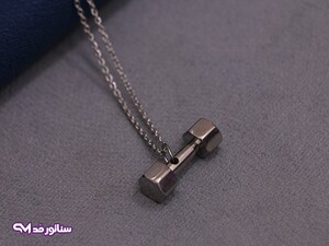 گردنبند دمبل نقره ای SG2092