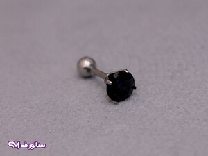 گوشواره میخی تک نگین مشکی G5152