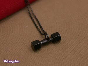 گردنبند طرح دمبل مشکی SG2091