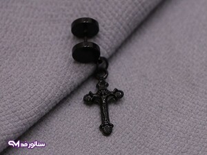 گوشواره مردانه طرح صلیب PI9060