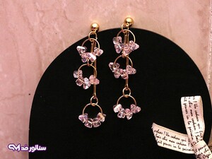 گوشواره سواروسکی کریستال صورتی G5127