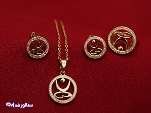 نیم ست نگین دار طرح طلا N8097