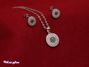 نیم ست طرح طلا سفید N8114
