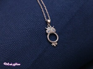 گردنبند نگین دار مدل جغد GZ2056