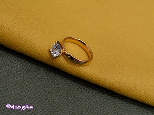 انگشتر تک نگین طلایی AZ4012