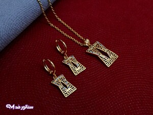 نیم ست طرح طلا نگین دار N8079