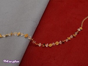 پابند استیل طلایی نگین دار P1011