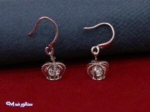 گوشواره استیل مدل تاج سفید کد G5058