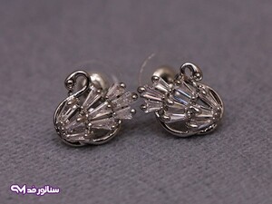 گوشواره استیل میخی نگین دار کد G5087