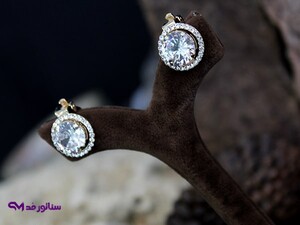 گوشواره استیل نگین دار طرح طلا کد G5083