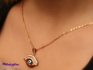 خرید نیم ست استیل چشم نظر طلایی شیک