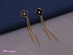 گوشواره استیل آویزی نگین دار کد G5075