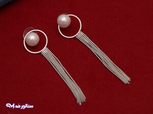 گوشواره استیل آویزی طرح مروارید کد G5013