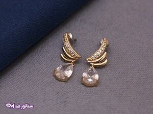 گوشواره استیل طلایی نگین دار کد G5072
