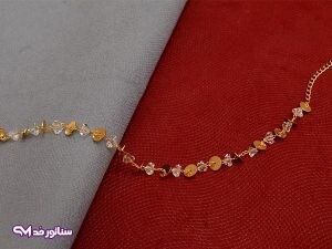 پابند استیل طلایی نگین دار P1011
