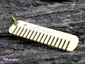 گردنبند استیل شانه طلایی sg2054