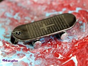 گردنبند استیل اسپرت طرح اسکیت برد کد SG 2038