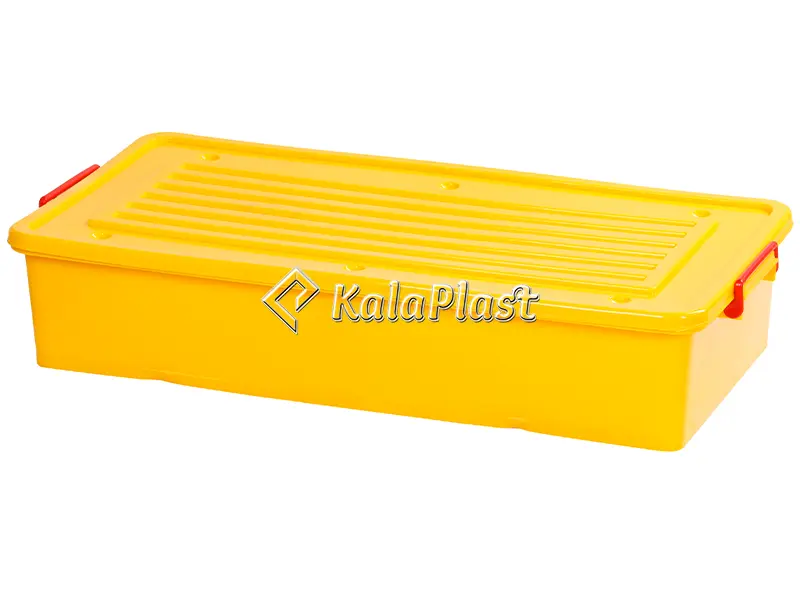 صندوق پلاستیکی چرخ‌دار تاپکو کد ۲۰۳ زرد زیرتختی