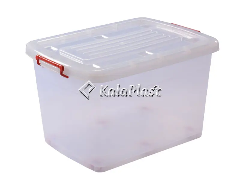 صندوق پلاستیکی چرخ‌دار تاپکو کد ۲۰۸ شفاف