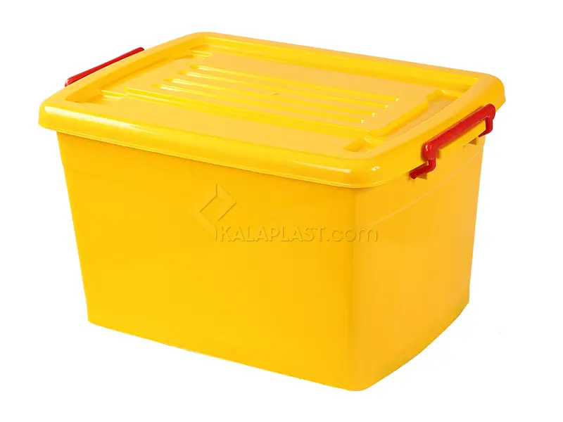 صندوق پلاستیکی چرخ‌دار تاپکو کد ۲۰۸ زرد