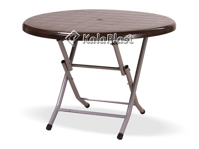 میز پلاستیکی گرد پایه فلزی تاشو کد 215