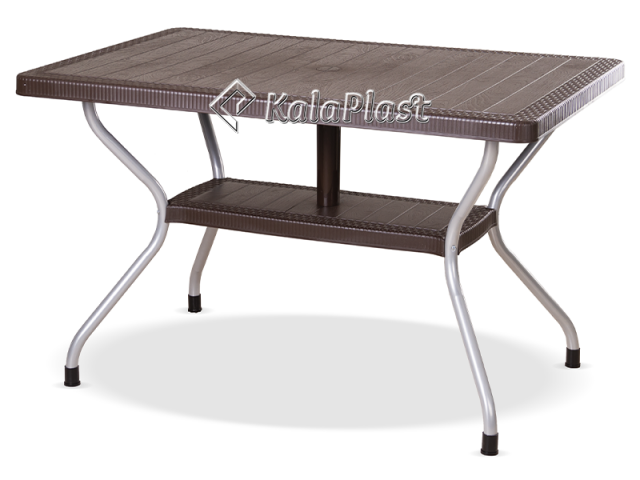 میز 6 نفره مستطیل طرح حصیری با پایه فلزی کد 621