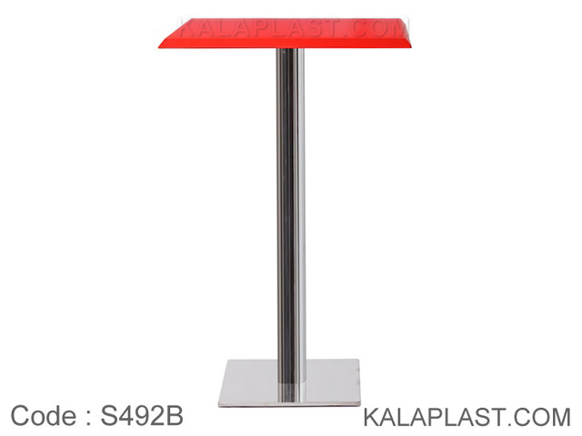 میز بار مربع صفحه PVC با پایه مربع چدنی استیل (60*60) کد S492B