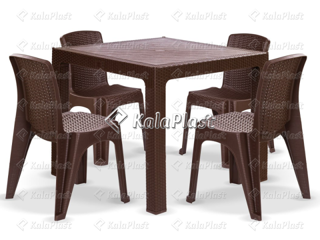 ست میز و صندلی 4 نفره حصیری  لارا
