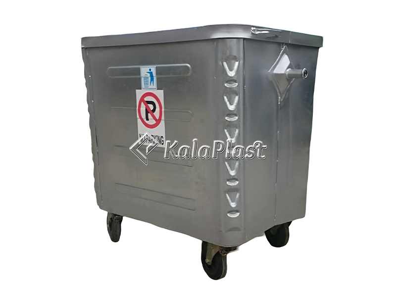 سطل زباله گالوانیزه 770 لیتری مکعب بدون درب