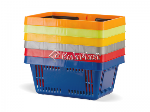 سبد خرید بدون چرخ دو دسته 28 لیتری پلاستیکی