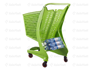 سبد خرید فروشگاهی چرخ‌دار پلی‌کربنات ۹۰ لیتری راک