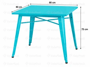میز ۴ نفره پایه ثابت تمام فلزی رویه ساده تولیکس