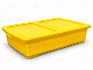 صندوق چرخدار زرد زیر تختی صنعت ، سه رخ