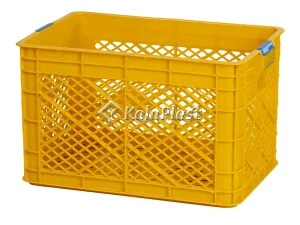 سبد صنعتی پلاستیکی زرد کد ۷۵۰، نمای سه‌رخ از بالا