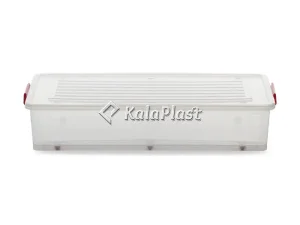 صندوق پلاستیکی چرخ‌دار تاپکو کد ۲۰۳ شفاف زیرتختی