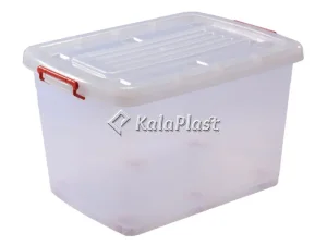 صندوق پلاستیکی چرخ‌دار درب‌دار تاپکو کد ۲۰۹ شفاف