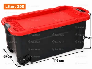 صندوق پلاستیکی چرخ‌دار دقت ۲۰۰ لیتری فرودگاهی
