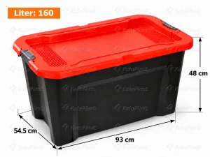 صندوق پلاستیکی درب‌دار دقت ۱۶۰ لیتری