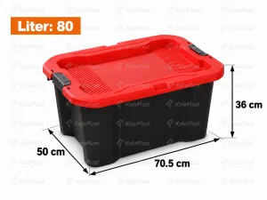 صندوق پلاستیکی درب‌دار دقت ۸۰ لیتری