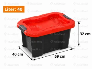 صندوق پلاستیکی درب‌دار دقت ۴۰ لیتری