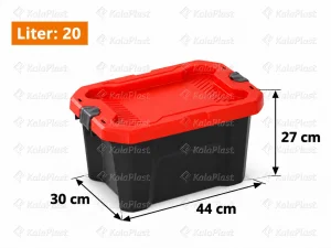 صندوق پلاستیکی درب‌دار دقت ۲۰ لیتری