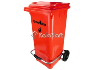 سطل زباله پلاستیکی ۱۲۰ لیتری چرخدار و پدالدار گودبین
