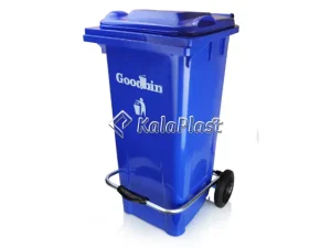 سطل زباله پلاستیکی ۱۰۰ لیتری چرخدار و پدالدار گودبین