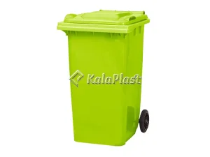 سطل زباله پلاستیکی ۲۴۰ لیتری چرخ‌دار درب‌دار سبلان