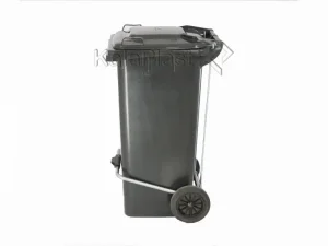 سطل زباله پلاستیکی ۱۲۰ لیتری چرخ‌دار و پدال‌دار سبلان