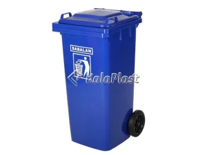 سطل زباله پلاستیکی ۱۲۰ لیتری چرخ‌دار بدون پدال سبلان