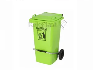 سطل زباله پلاستیکی ۱۰۰ لیتری چرخدار و پدالدار سبلان