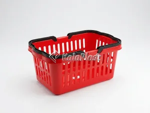 سبد خرید فروشگاهی پلاستیکی دو دسته بدون چرخ